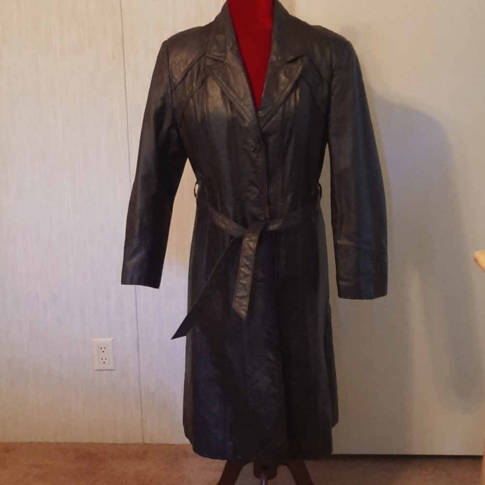 Vintage Berman's leather trench coat
